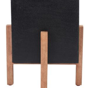 SAFAVIEH Borsla Modern Glam Square Patio Planter with Stand,  Natural/Black