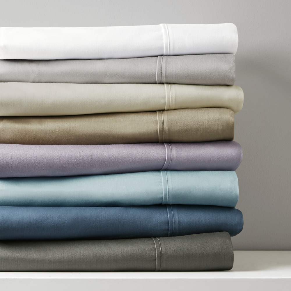 Madison Park 7-Piece 800 Thread Count Cotton Blend Sateen Sheet Set, Split King - Purple - Image 7