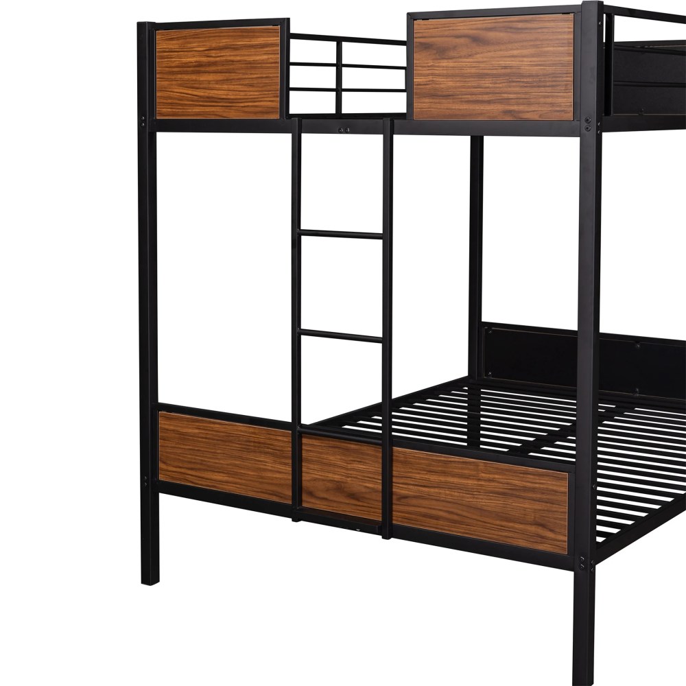 Aukfa Bunk Bed Full over Full, Heavy Duty Metal Bunk Bed for Dorm Bedroom, Black - Image 2