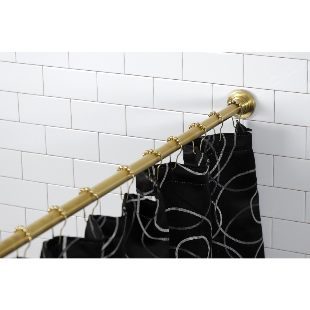 Kingston SCC3117 Edenscape 60-Inch to 72-Inch Adjustable Shower Curtain Rod with Rings in Brushed Brass - Image 6