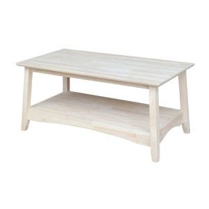 International Concepts Whitewood Bombay Rectangular Coffee Table