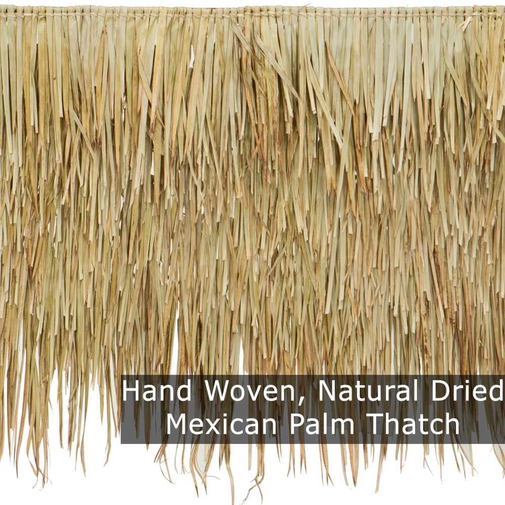 Backyard X-Scapes Natural Mexican Palm Thatch Runner Roll Roof Thatching 35" H x 8" L - Image 5