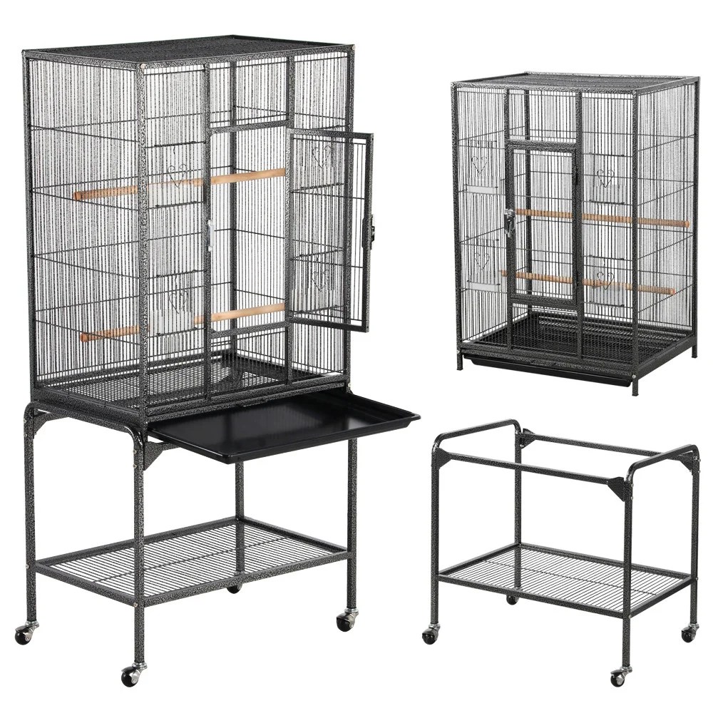 Alden Design 54"H Metal Pet Cage with Detachable Stand for Small Animal , Black - Image 6
