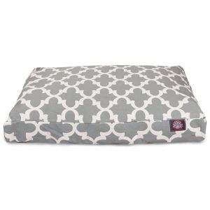 Majestic Pet Trellis Rectangle Pet Bed For Dogs, Removable Cover, Gray, Medium