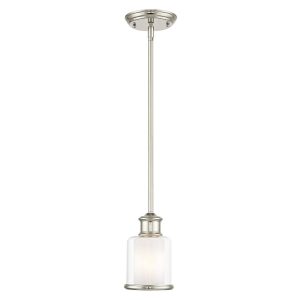 40210-35 Livex Lighting Middlebush - 1 Light Mini Pendant in Traditional Style - 5.5 Inches wide by 10 Inches high-Polished Nickel Finish