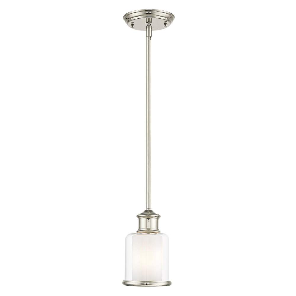 40210-35 Livex Lighting Middlebush - 1 Light Mini Pendant in Traditional Style - 5.5 Inches wide by 10 Inches high-Polished Nickel Finish