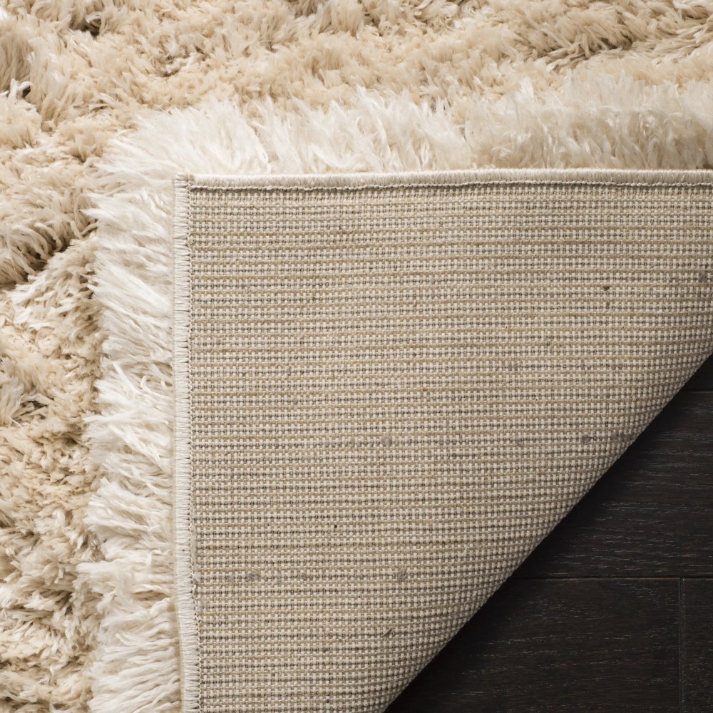 SAFAVIEH Polar Abbot Solid Shag Area Rug, Light Beige, 4" x 6" - Image 4