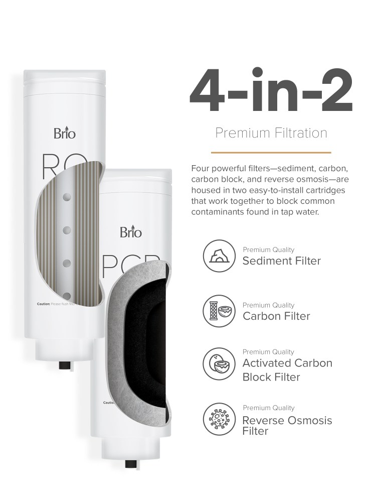 Brio G20-U Tankless Reverse Osmosis Water Filtration System with Smart Faucet, 700 GPD, 2:1 Pure to Drain, 4-in-2 Filtration - Image 4