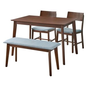 TMS Tiara 4-Piece Mid Century Dining Set with Bench, Multiple Colors