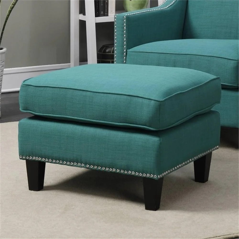 Picket House Emery Ottoman Heirloom Teal - Image 2