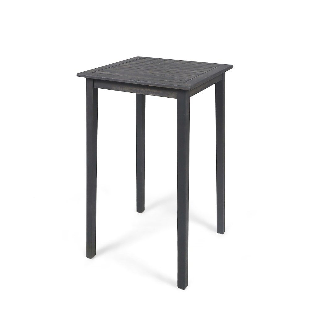 Noble House Polaris Outdoor Acacia Wood Bar Table in Dark Gray - Image 5