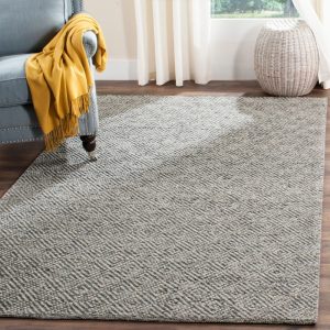 SAFAVIEH Natura Eanna Geometric Wool Area Rug, Camel/Grey, 9" x 12"