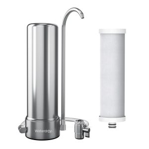 Waterdrop Countertop Filter System,5-Stage Stainless Steel Countertop Filter,8000 Gallons Faucet Water Filter,Reduces Heavy Metals,Bad Taste and Up to 99 of Chlorine & Replacement Filter
