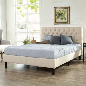 Zinus Misty 42" Upholstered Platform Bed Frame,Taupe,King