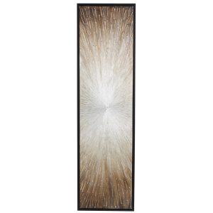 71" x 20" Radial Starburst Framed Wall Art with Black Frame, by DecMode
