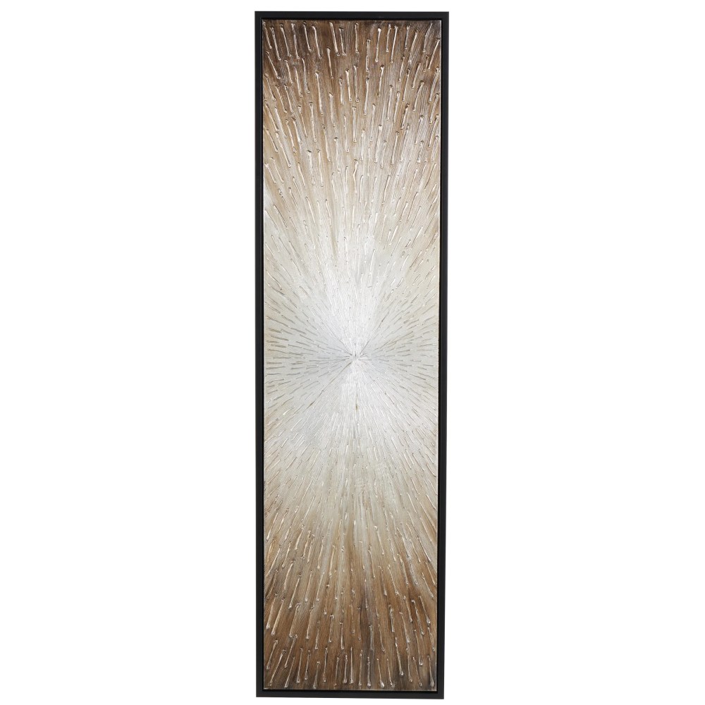 71" x 20" Radial Starburst Framed Wall Art with Black Frame, by DecMode