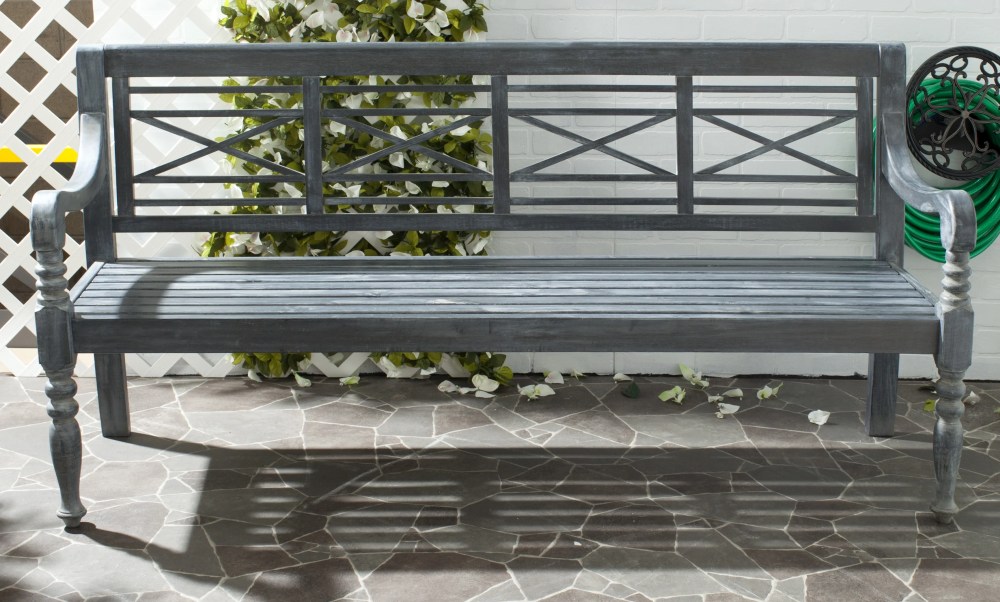 Safavieh Karoo Indoor/Outdoor Contemporary Acacia Bench - Image 2