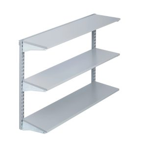 Triton Products Heavy-Duty 3 Tier Steel Shelf, Grey, 375 lb. Capacity