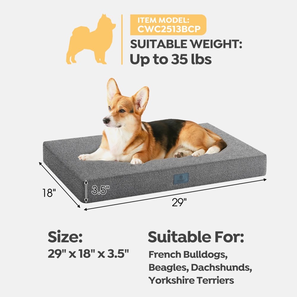 Veehoo Chew Proof Dog Bed for Crate, Pet Pad with Removable Washable Cover, Medium, Black - Image 3