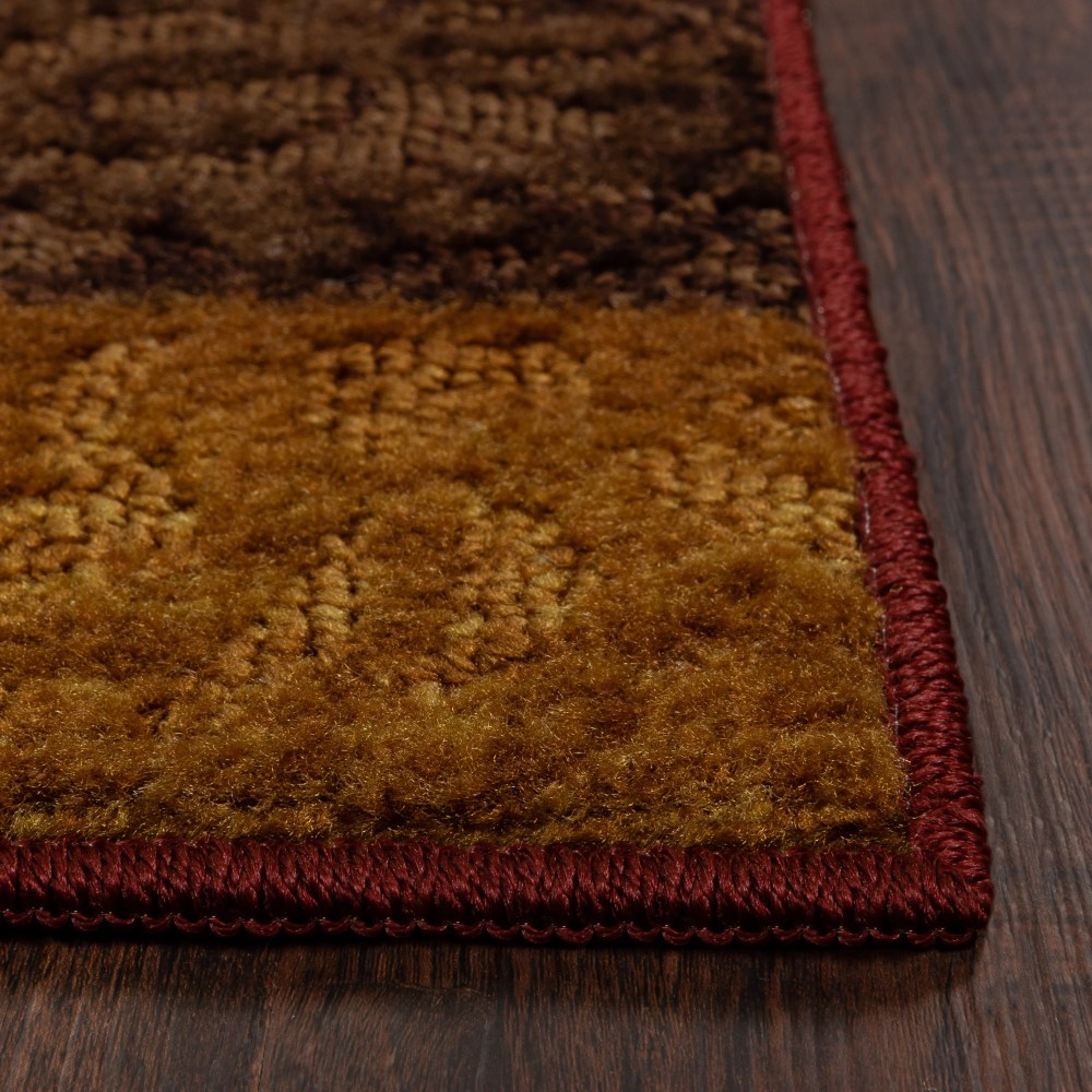 Mainstays Transitional Medallion Block Red Print Indoor Area Rug, 5" x 7" - Image 7