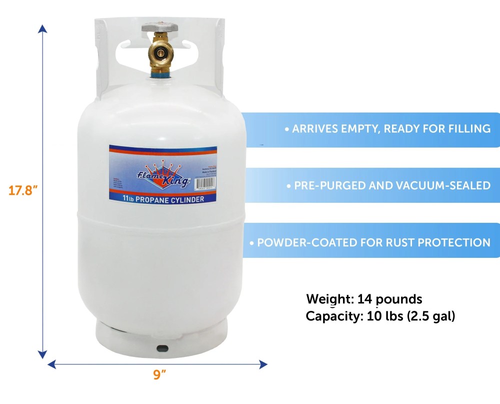 Flame King 10LB Empty Steel Propane Tank LP Cylinder w/ Type1 OPD Valve, for Grills & BBQs - Image 5