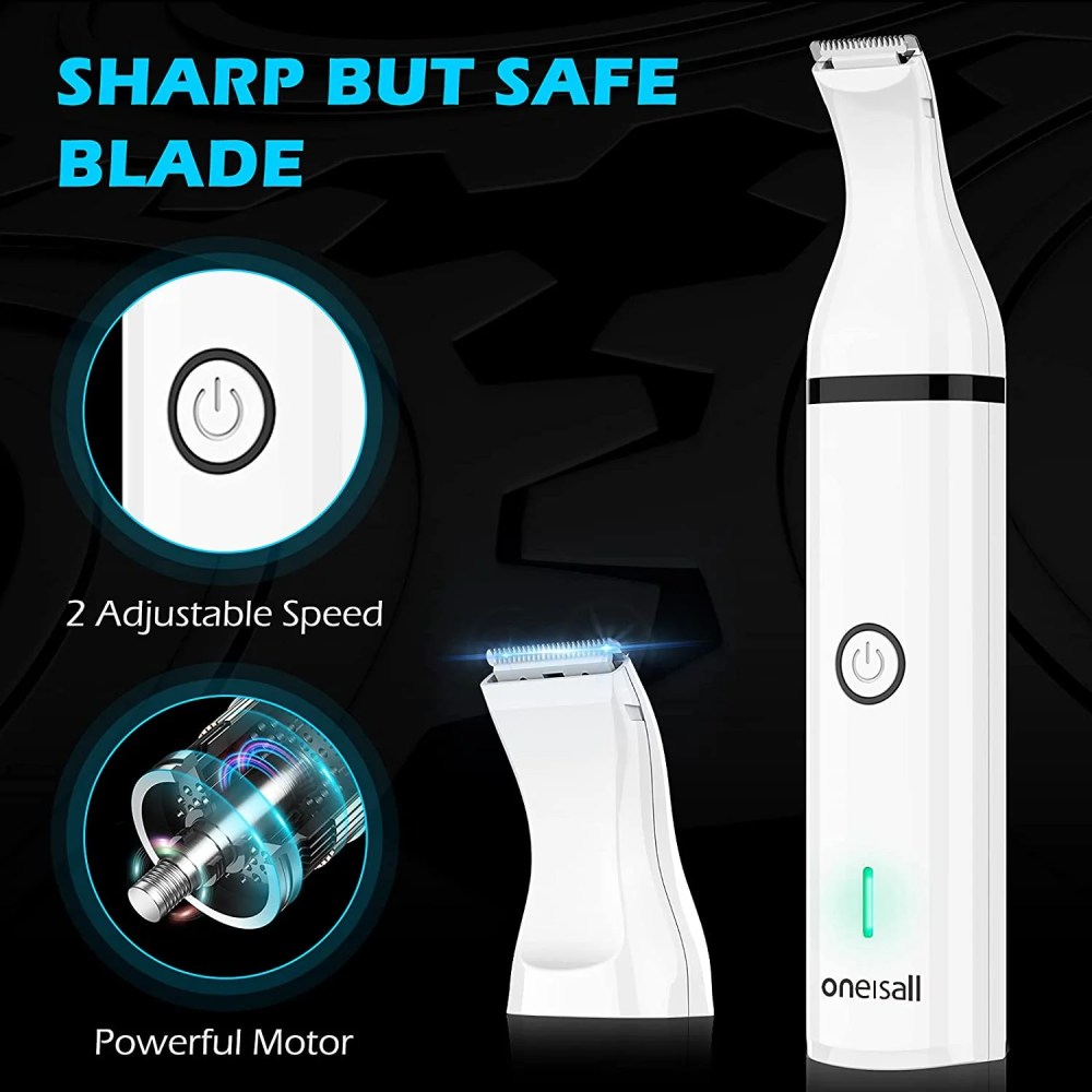 Oneisall Dog Clippers and Dog Paw Trimmer Kit 2 in 1 Low Noise Cordless Dog Clippers for Grooming Pet Hair Trimmers for Small and Large Dogs Cats Animals - Image 4