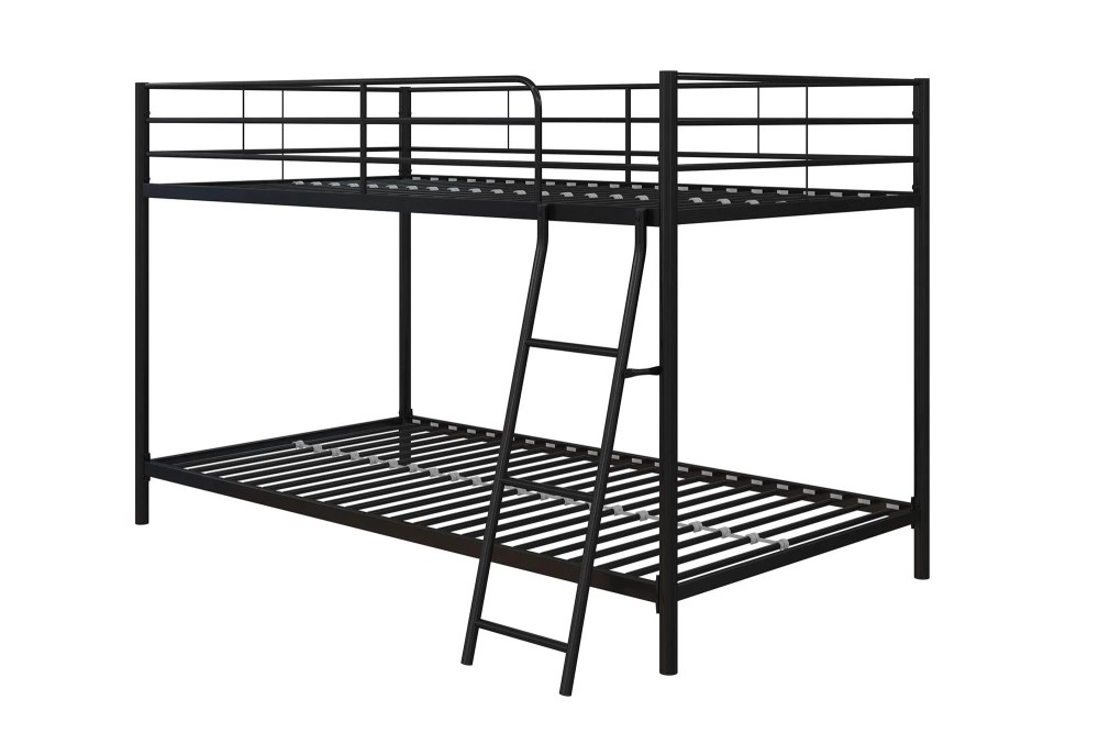 Mainstays Small Spaces Twin-over-Twin Low Profile Junior Bunk Bed, Black - Image 10