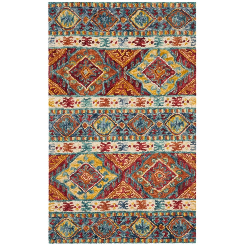 SAFAVIEH Aspen Tessan Southwestern Wool Area Rug, Navy/Ivory, 3" x 5" - Image 10