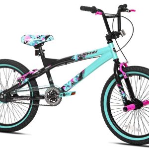 20" Kent Tempest BMX Bicycle, Fits Riders 4'2" - 5", Black/Aqua, Child, Unisex