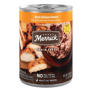 Merrick Backcountry Real Chicken Wet Dog Food,  Grain Free,  12.7 oz Cans (12 Pack)