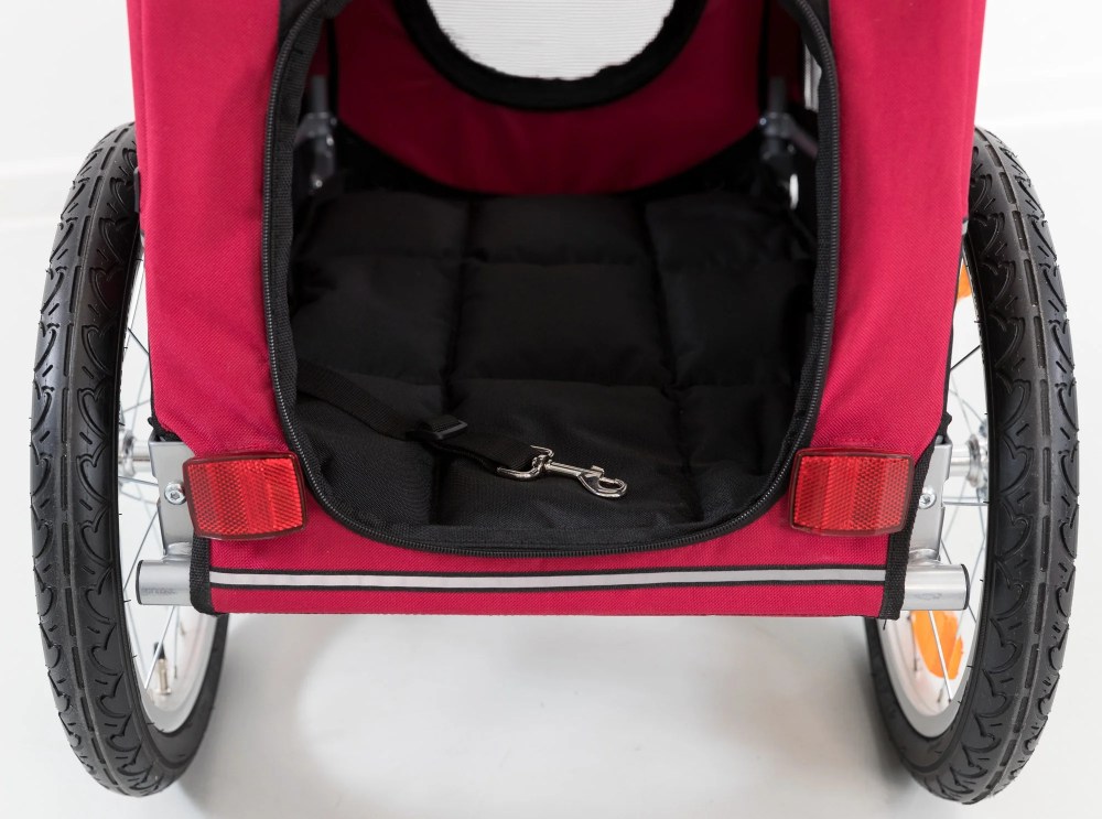 TRIXIE Foldable 2-in-1 Bicycle Trailer for Small Dogs with Windows & Large Door, Black & Red - Image 6