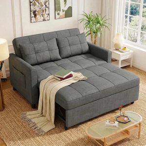 71.7"L Sofa Bed,Lofka 3-in-1 Convertible Sofa Bed with Storage,5-Level Adjustable Back - Sleeper Couches for Living Room,Dark Grey