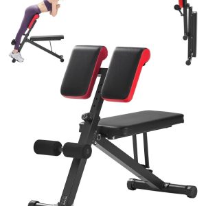 VEVOR Multi-Functional Weight Bench for Full Body Workout, Roman Chair Hyperextension Bench, 330 lbs Adjustable & Foldable Equipment for Back Arm Core Ab Workout, Sit Up Exercise Machine