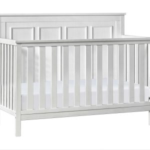 Oxford Baby Farmington 4-in-1 Convertible Crib, Rustic White, Wooden Crib
