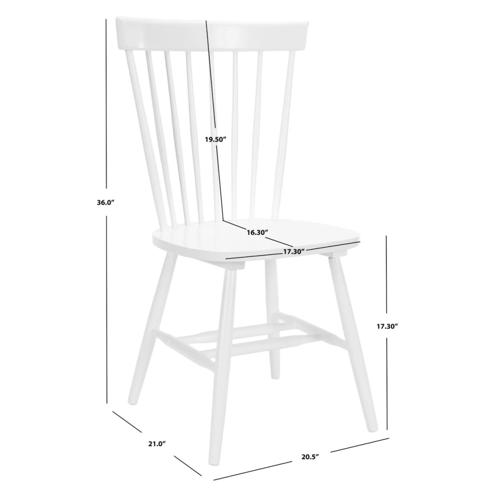 SAFAVIEH Parker 17"H Spindle Dining Chair Set of 2 White - Image 6