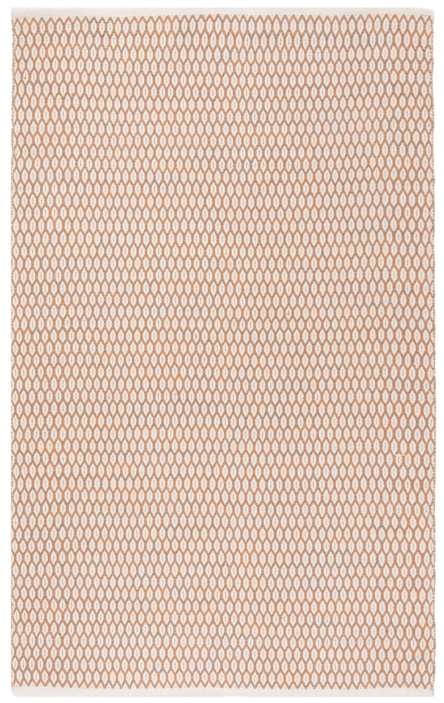 SAFAVIEH Montauk Crystal Geometric Cotton Area Rug, Orange/Ivory, 5" x 8"