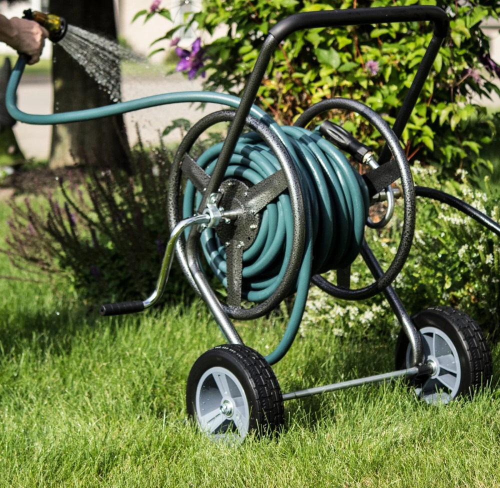 Backyard Expressions Commercial Two Wheel Hose Reel Cart - Heavy Duty - 350 Ft Hose Capacity - Image 3