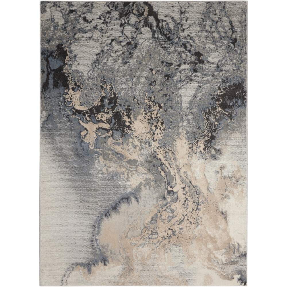 Nourison Maxell Contemporary Abstract Grey 5'3" x 7'3" Area Rug, Plush, Bedroom, Kitchen, Living Room, (5" x 7") - Image 6