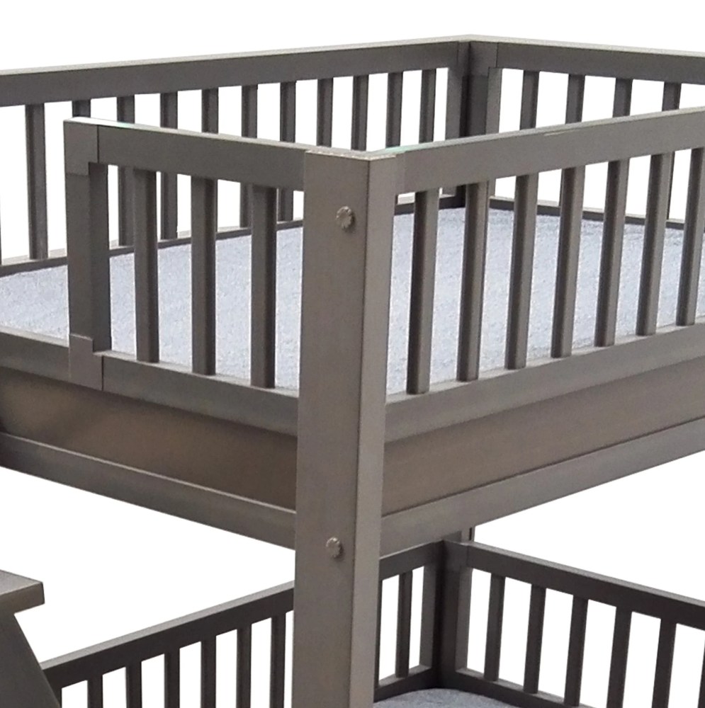 New Age Pet ECOFLEX Aspen Dog Bunk Bed in Grey, Two Memory Foam Cushions - Image 10