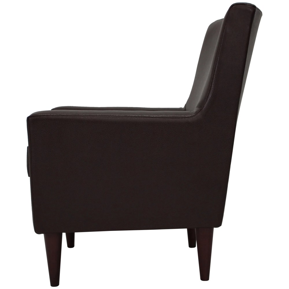 Fox Hill Trading Emma Arm Chair, Walnut Faux Leather - Image 6