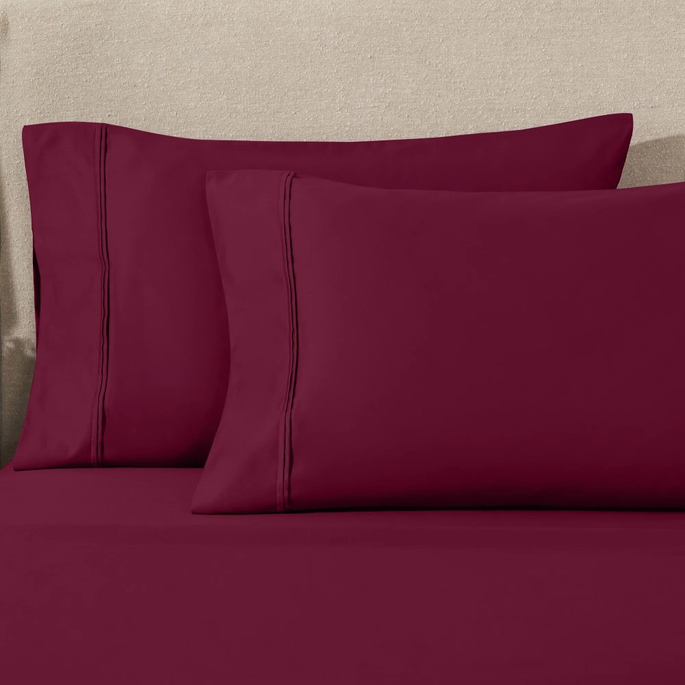 Superior Egyptian Cotton Eco-Friendly 1200 TC Sheet Set, Full, Burgundy - Image 2