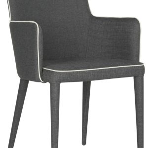 SAFAVIEH Summerset Modern Upholstered Arm Chair, Grey/White
