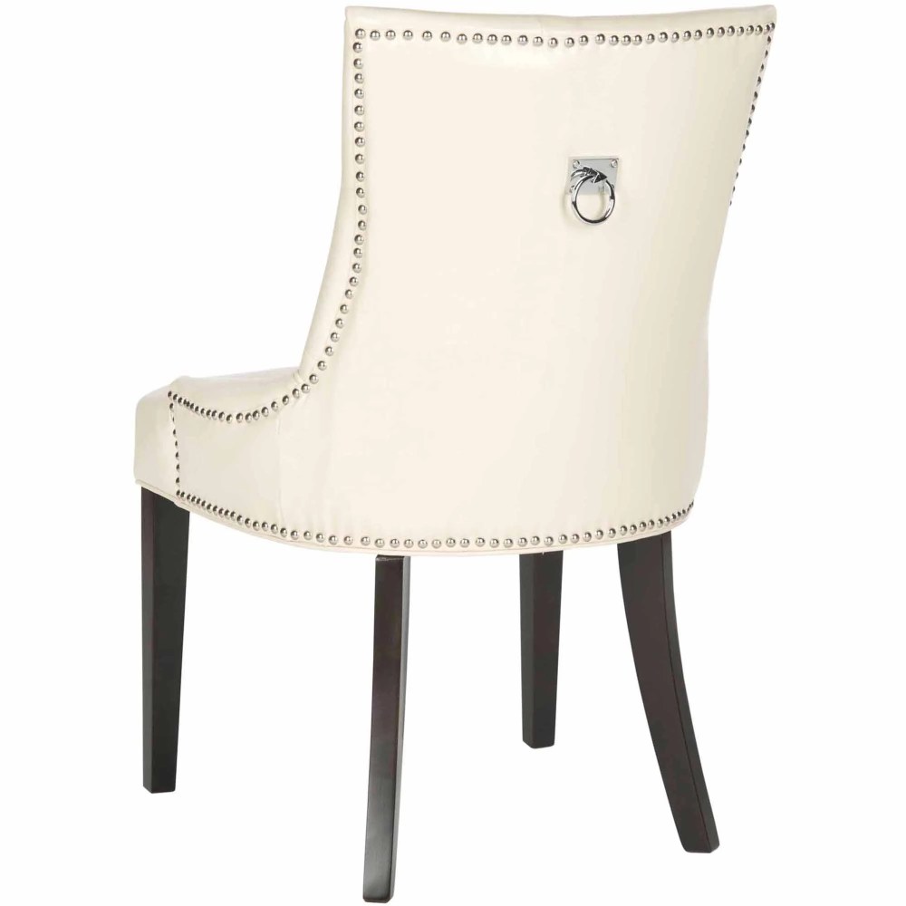 SAFAVIEH Harlow Glam Tufted Ring Chair with Silver Nailheads, Set of 2, Flat Cream - Image 5
