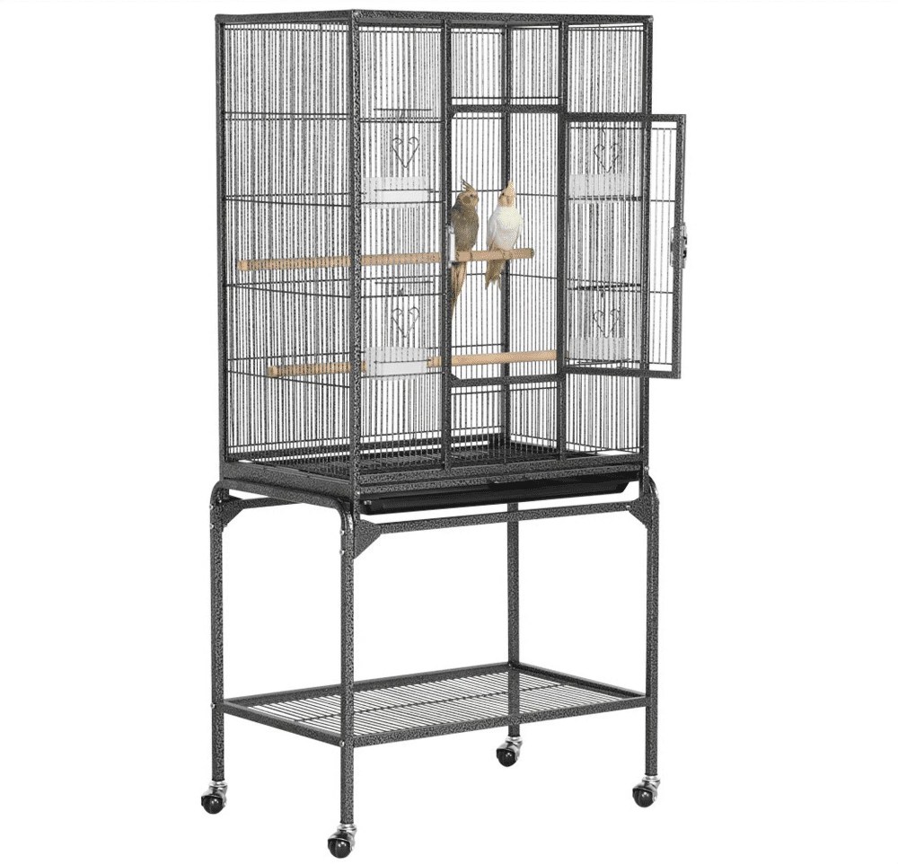 Alden Design 54"H Metal Pet Cage with Detachable Stand for Small Animal , Black - Image 5