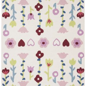SAFAVIEH Kids Antoinette Floral Wool Area Rug, Ivory/Pink, 3" x 5"