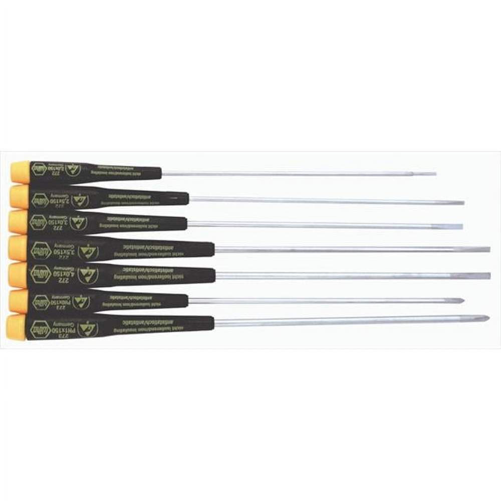 Wiha ESD Precision Screwdriver Set, Sl/Ph, 7pcs 27393