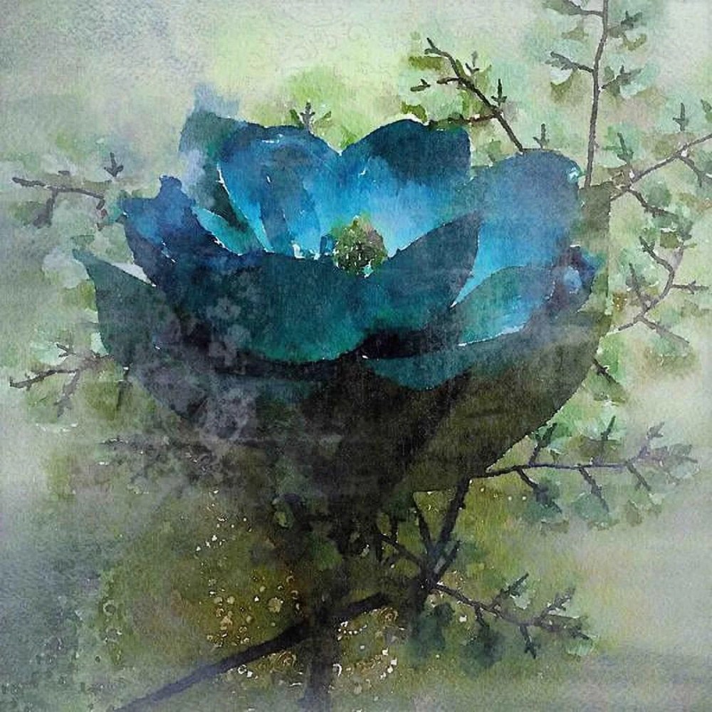 "Calm Blues" Painting Print on Wrapped Canvas - Image 2