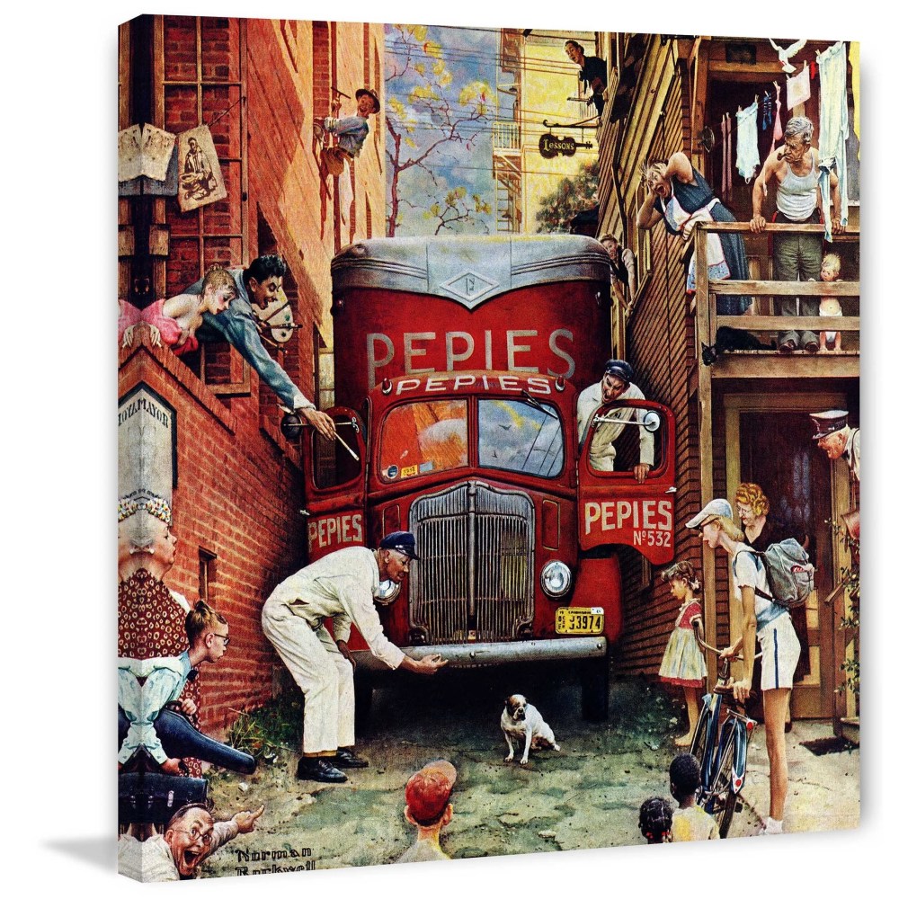 Marmont Hill "Road Block" by Norman Rockwell Painting Print on Canvas - Image 2