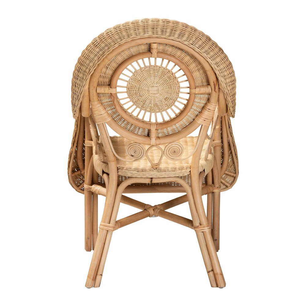 bali & pari Putri Rattan BOHO Accent Chair, Natural Brown - Image 3