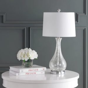 SAFAVIEH Jareth Antique 29 in. H Table Lamp, White Wash, Set of 2